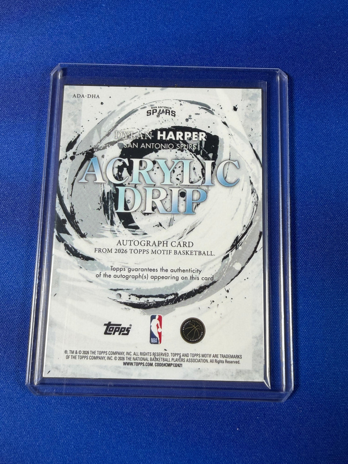 Dylan Harper 2026 Topps Motif Acrylic Drip #ADA-DHA /99 RC
