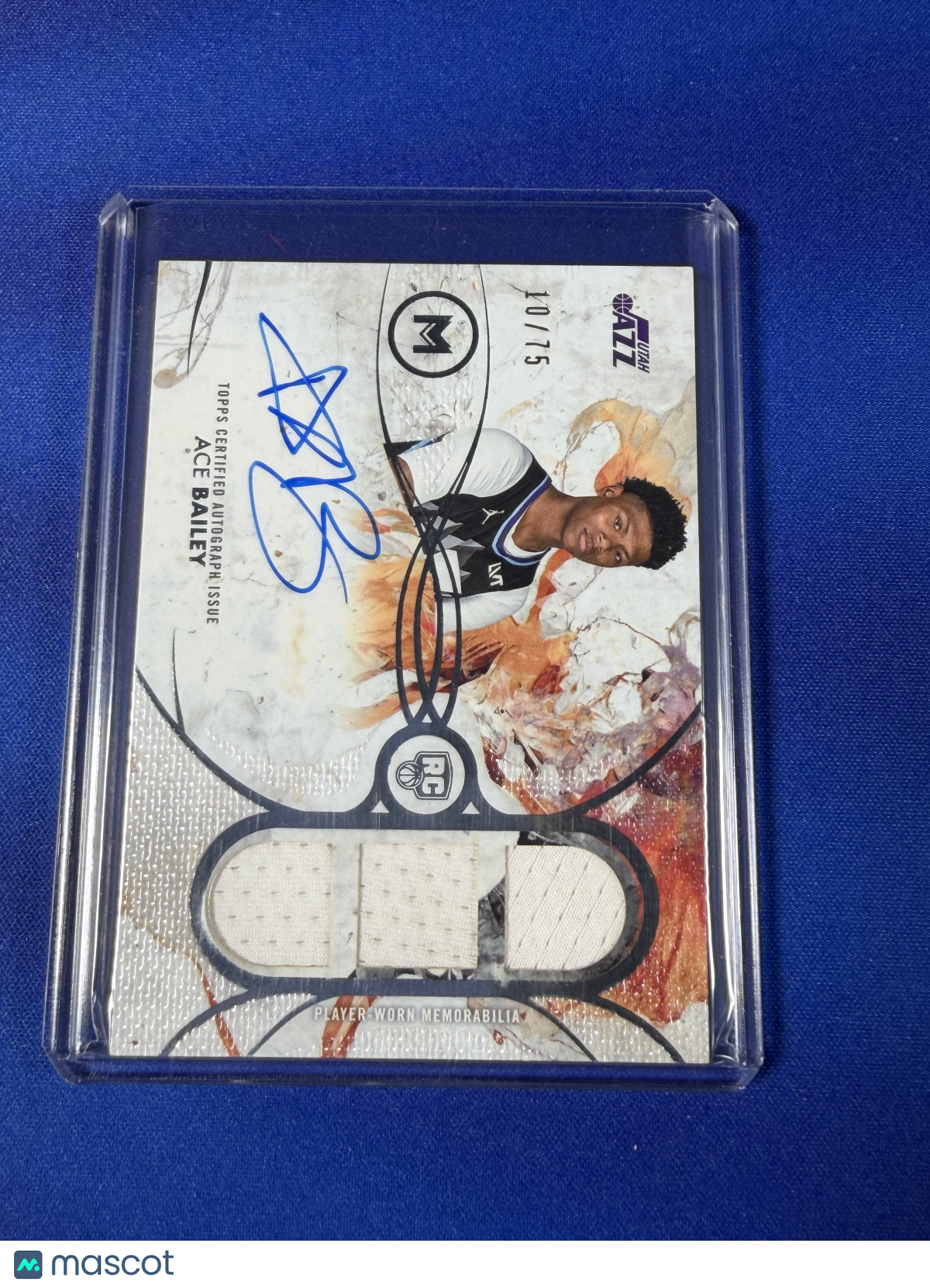Ace Bailey 2026 Topps Motif Basketball #RTRA-AB /75 Autograph Triple Relic RC