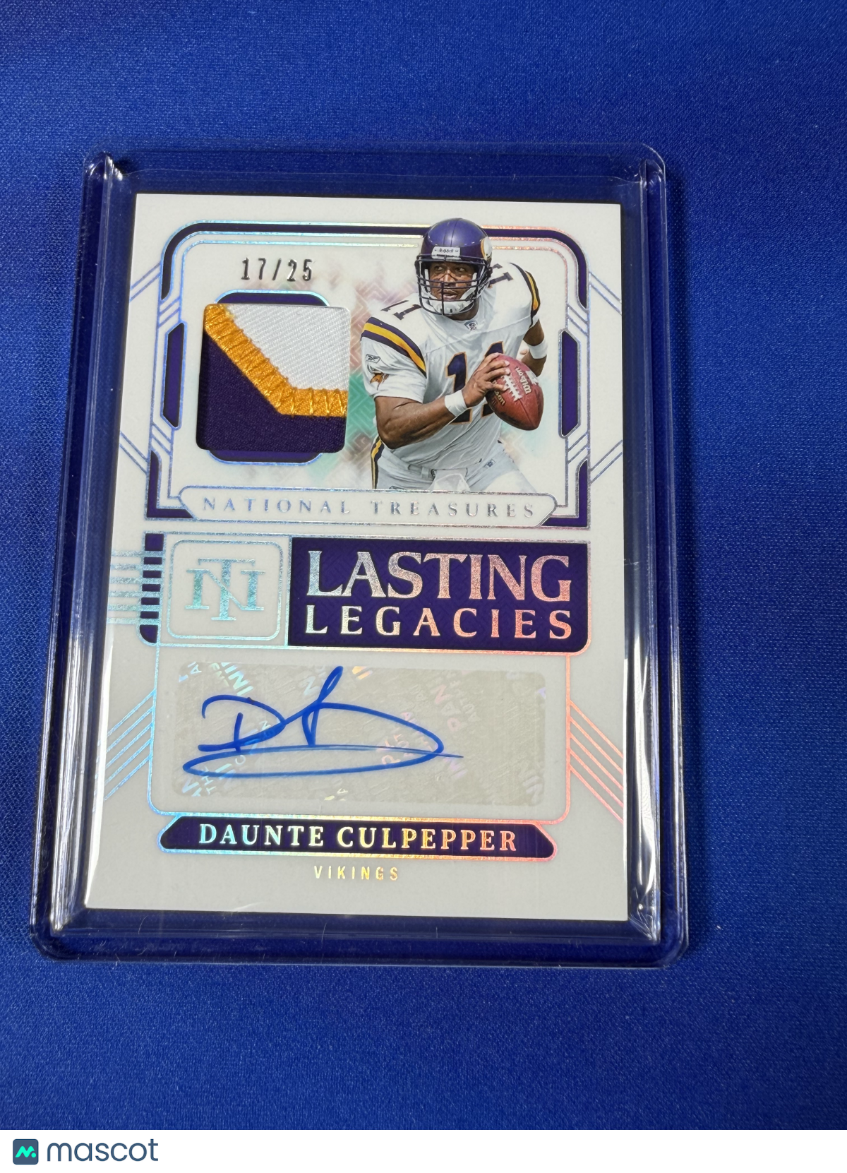 Daunte Culpepper 2025 Panini National Treasures Lasting Legacies #LL-DCR /25 Single-Autograph Patch Memorabilia
