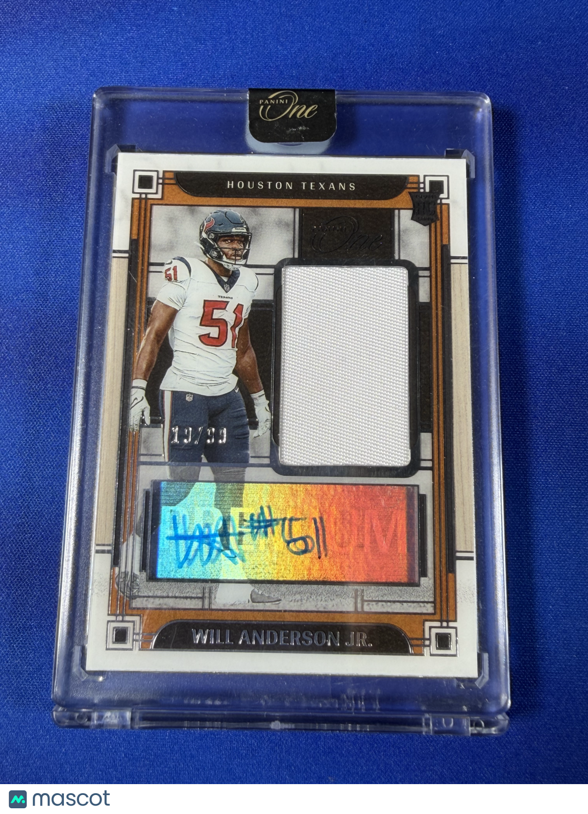 Will Anderson Jr. 2024 Panini One Football #136 /90 Patch Memorabilia