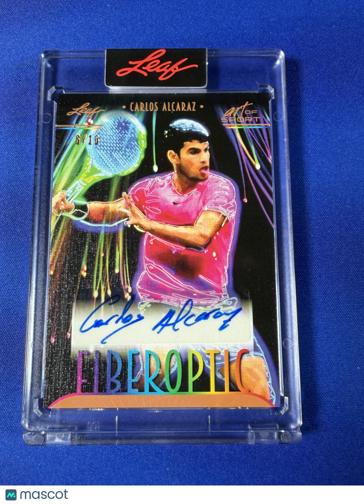 Carlos Alcaraz 2023 Leaf Art of Sport Fiberoptic #F-CA1 /10