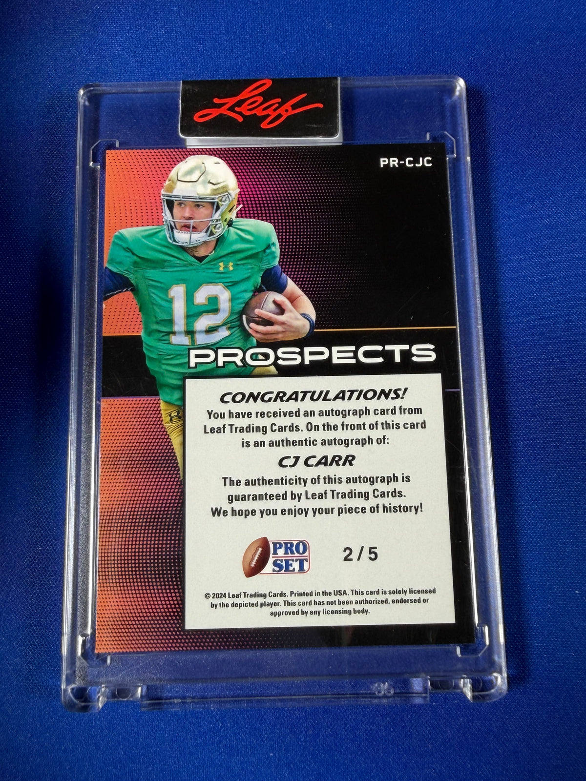 CJ Carr 2024 Leaf Pro Set Prospects #PR-CJC /5
