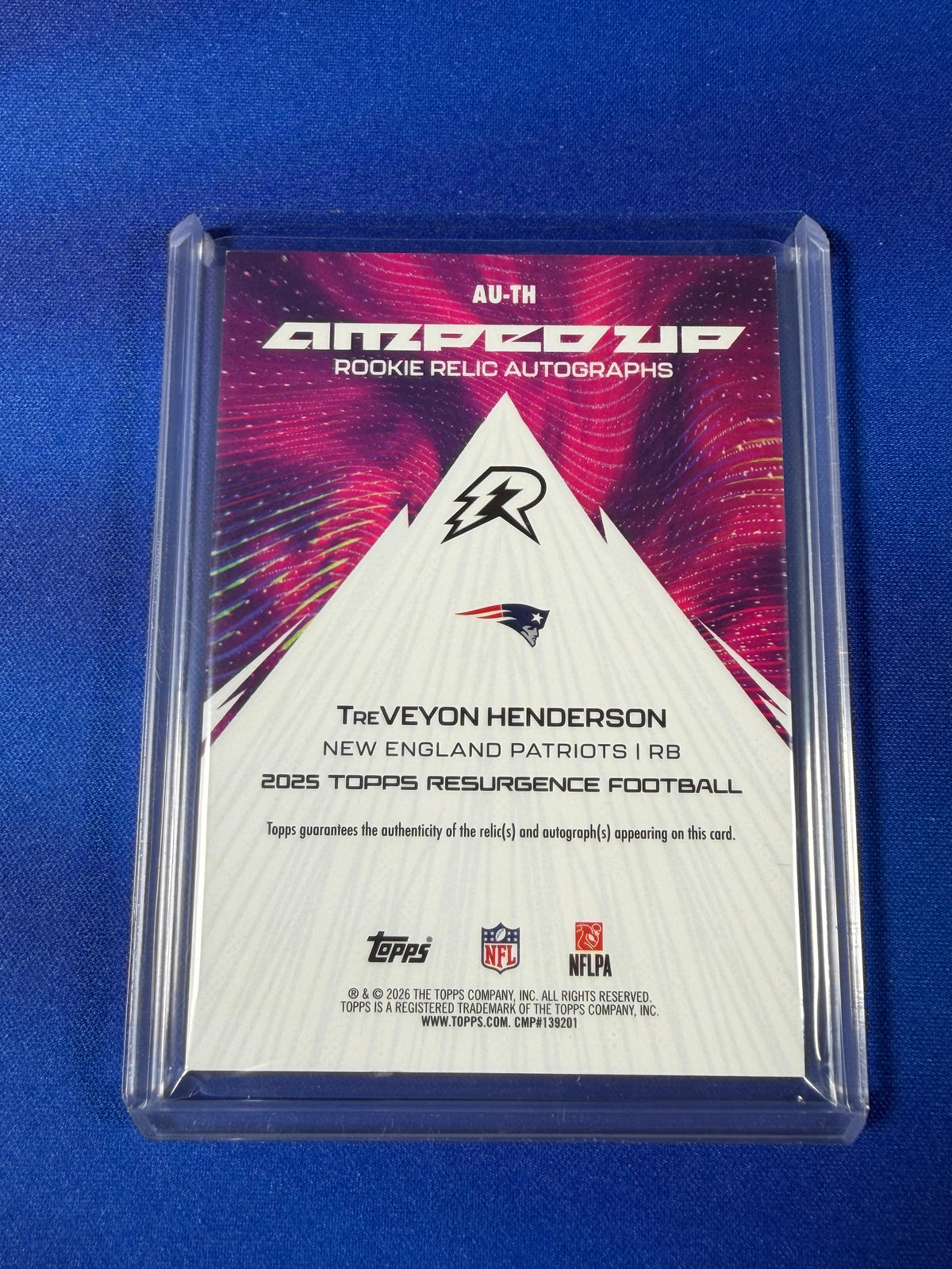 TreVeyon Henderson 2026 Topps Resurgence Football #AU-TH Patch RC Memorabilia