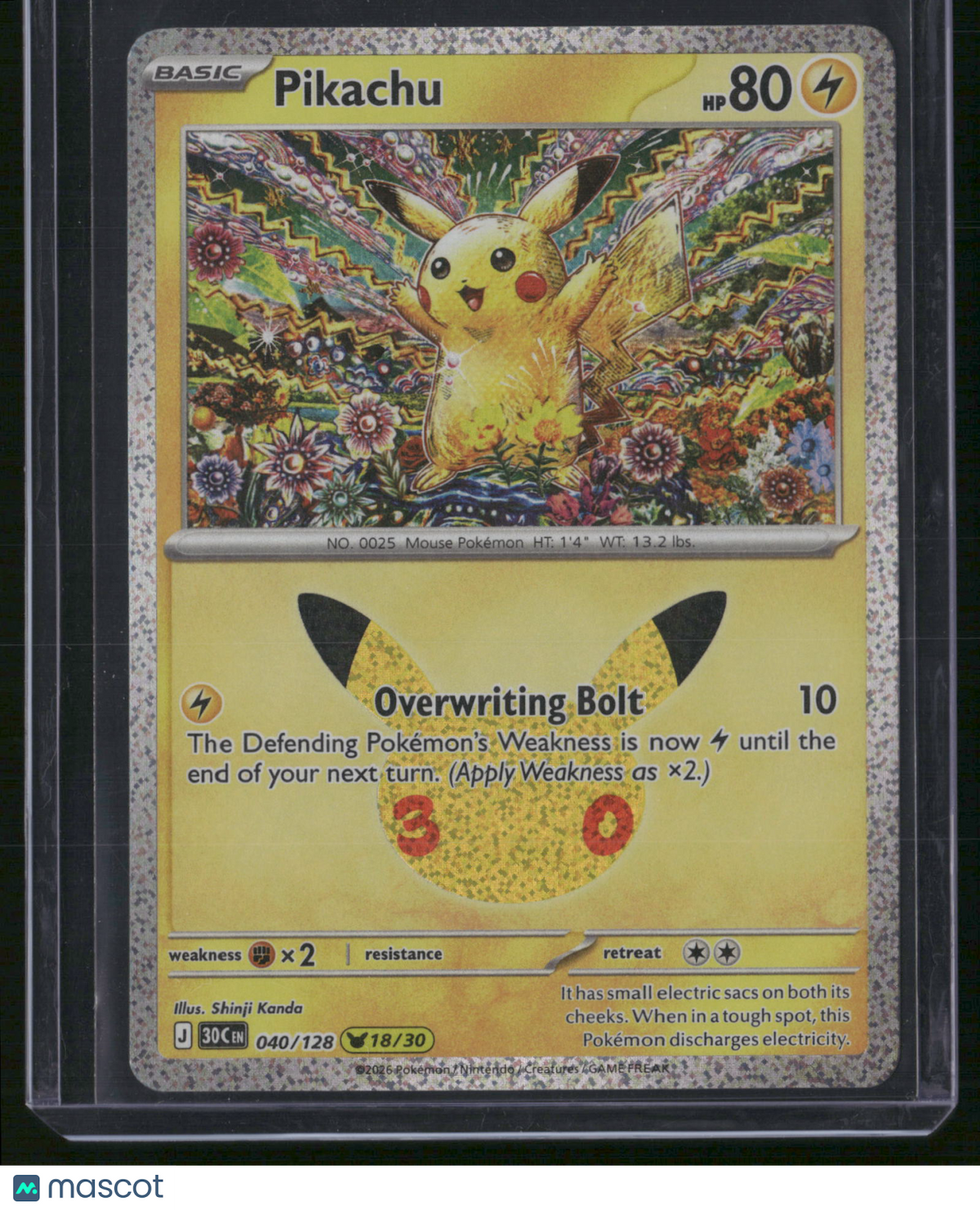 2026 30th Celebration Pikachu Holo #40/128