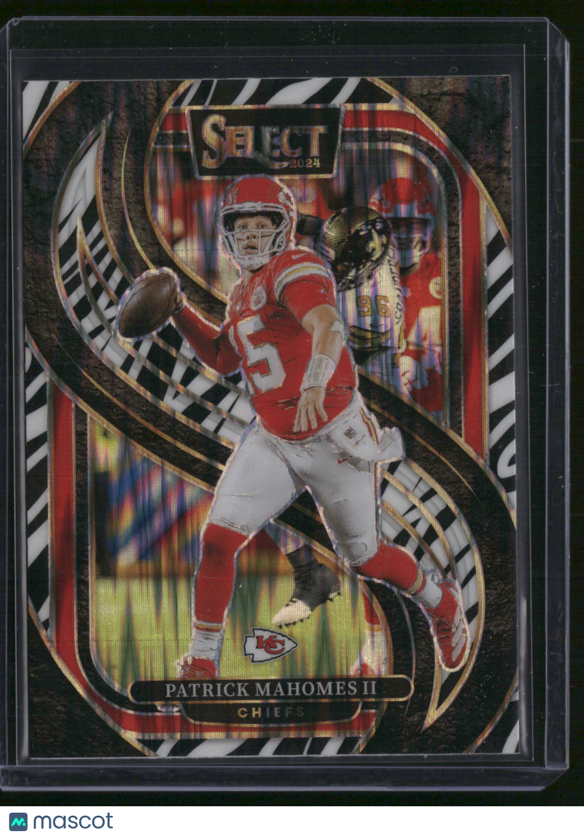 Patrick Mahomes II 2025 Panini Select Football #120 Zebra Prizm