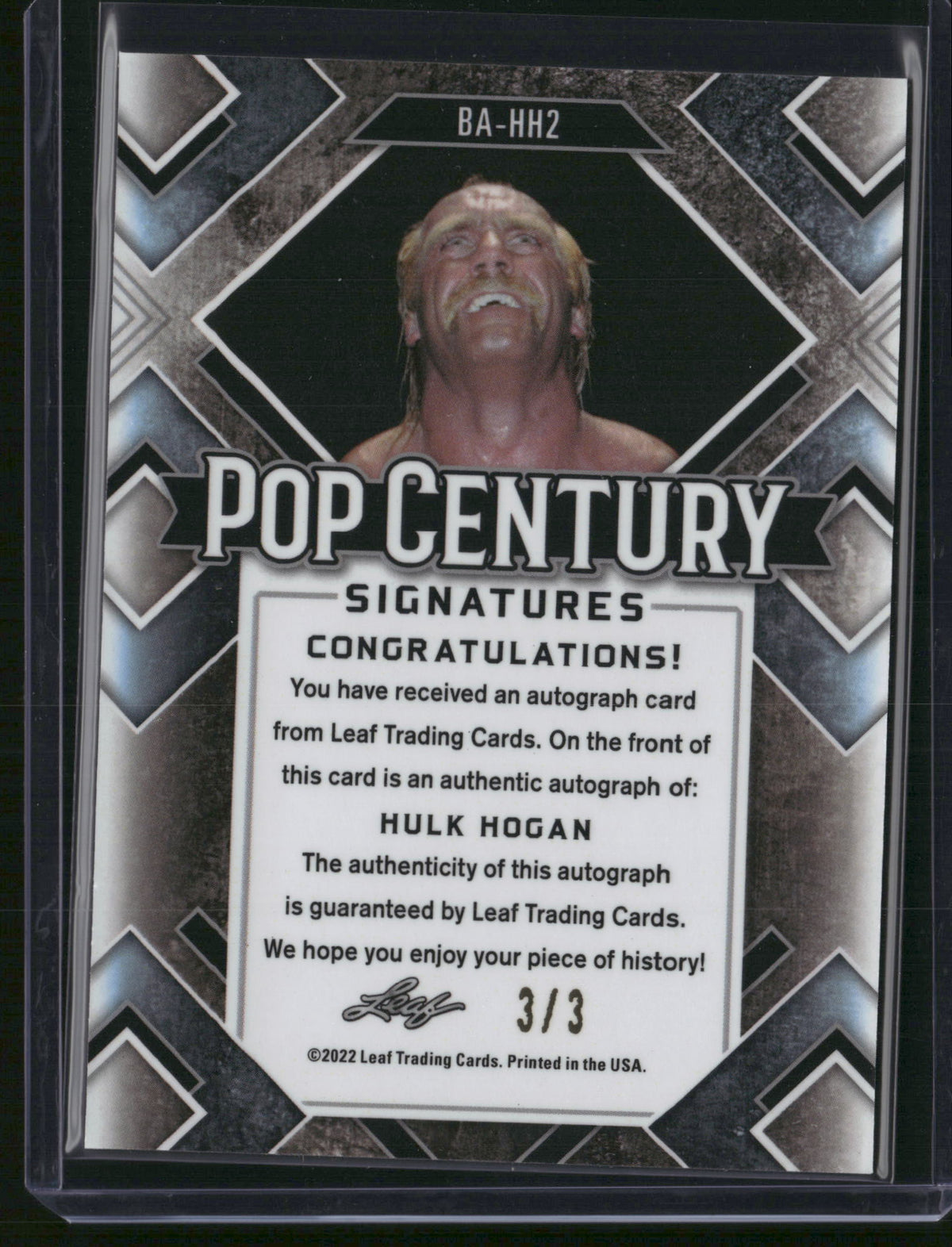 Hulk Hogan 2022 Leaf Pop Century #BA-HH2 Green Crystals /3
