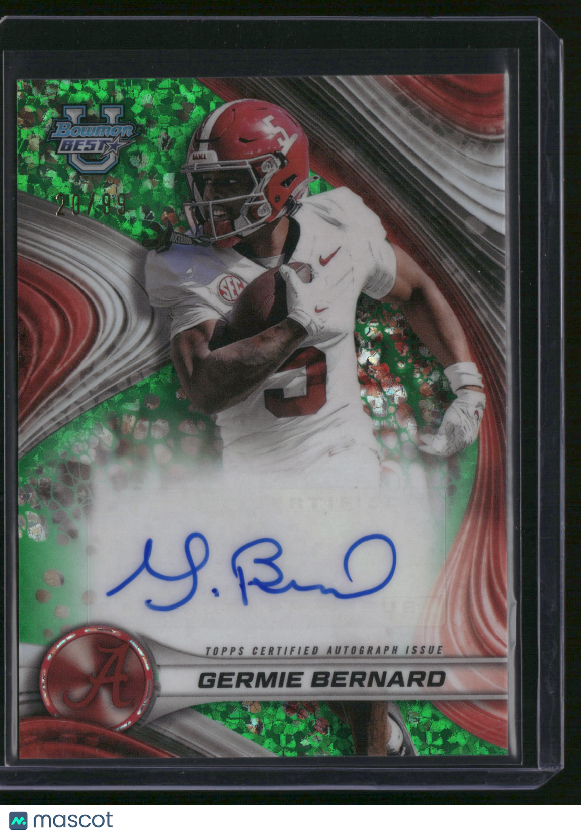 Germie Bernard 2024 Bowman University's Best Football #BOA-GB Green Refractor /99
