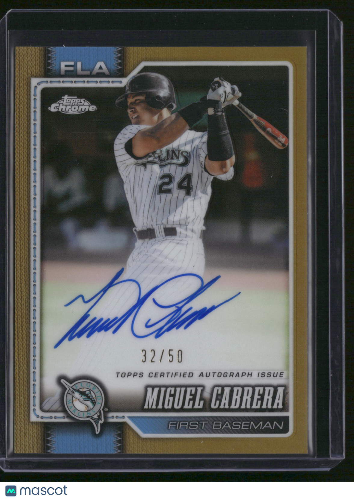 Miguel Cabrera 2024 Topps Chrome #CLA-MC Gold Refractor Auto /50