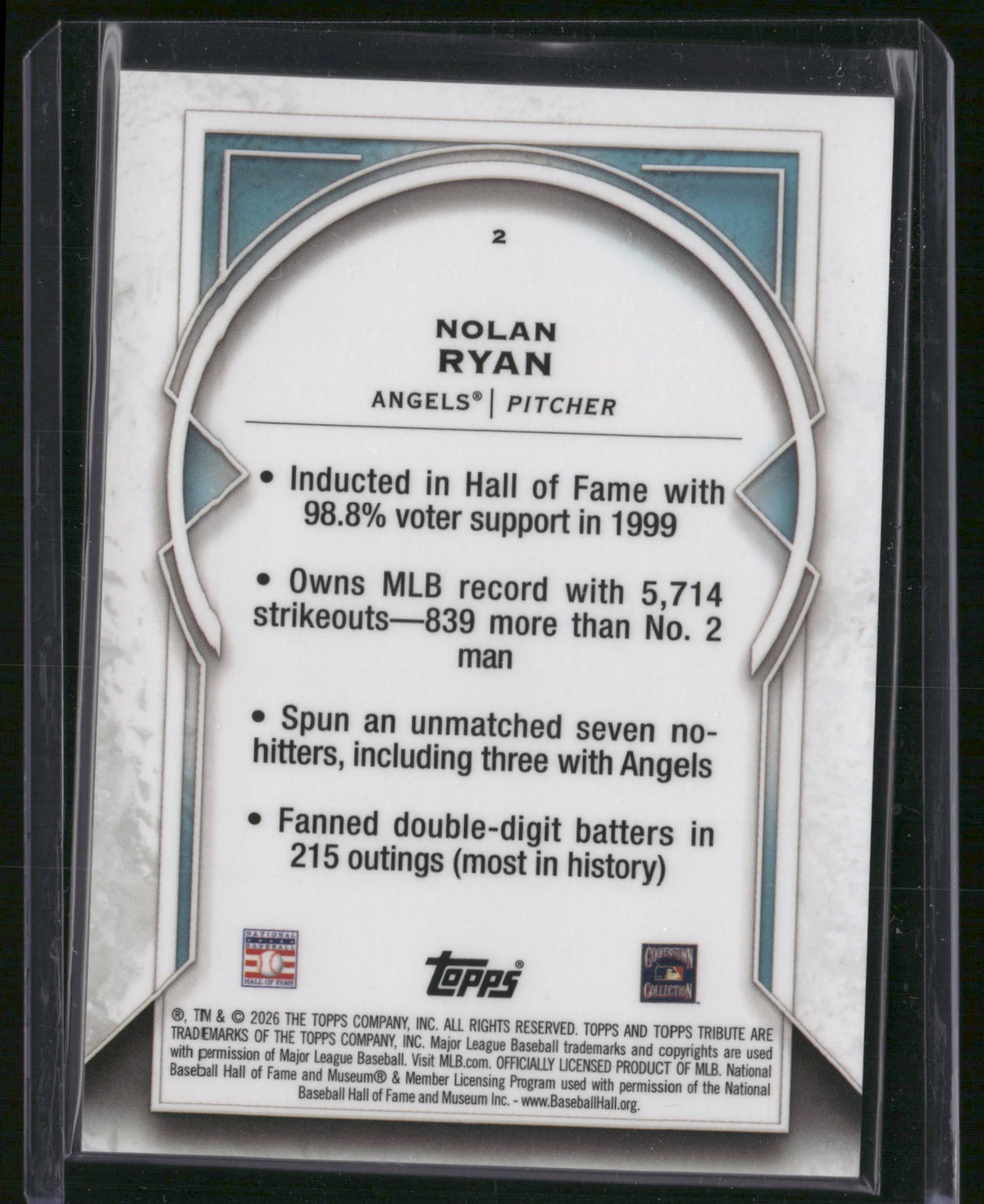 Nolan Ryan 2026 Topps Tribute #2 Green /99