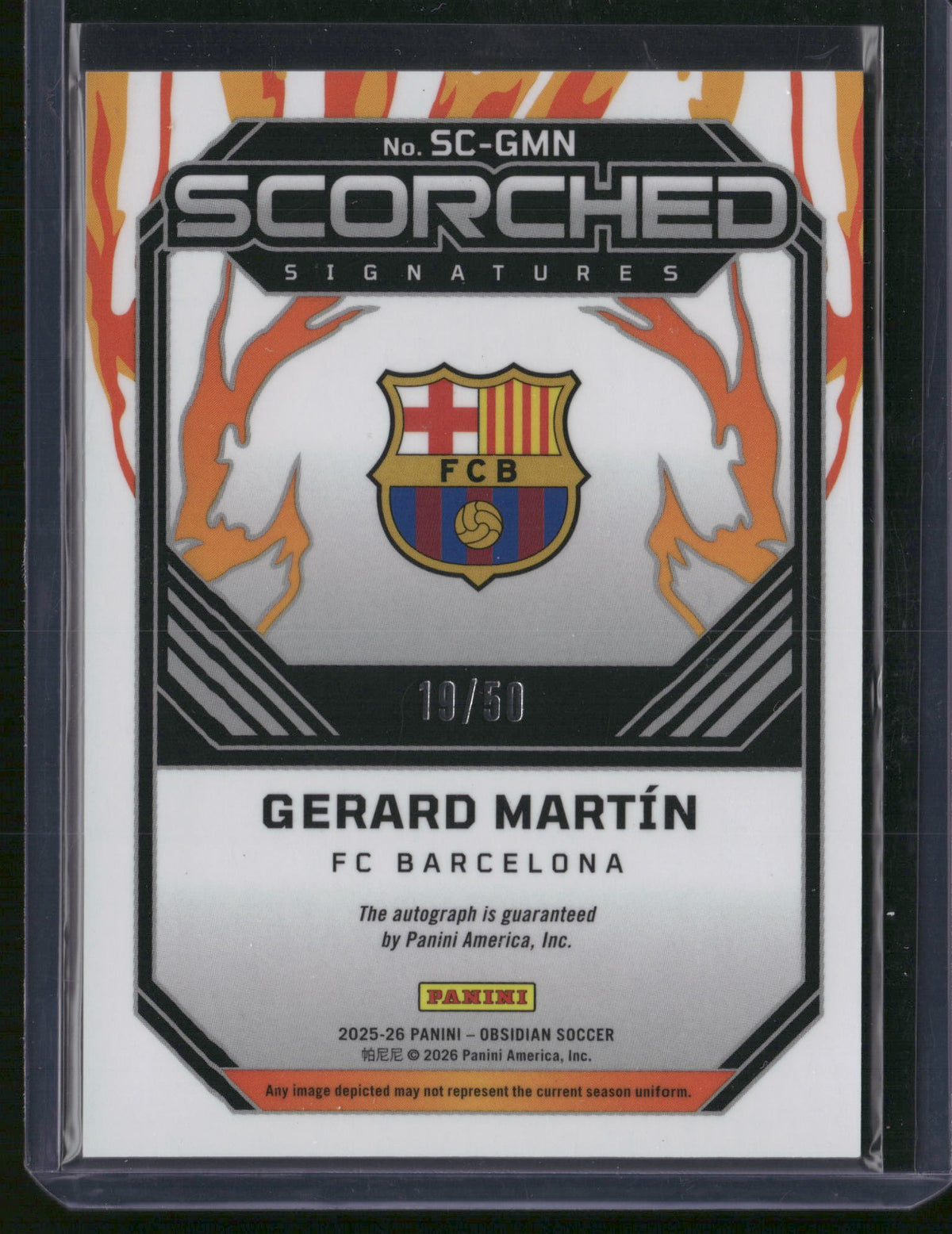 Gerard Martín 2026 Panini Obsidian #SC-GMN /50