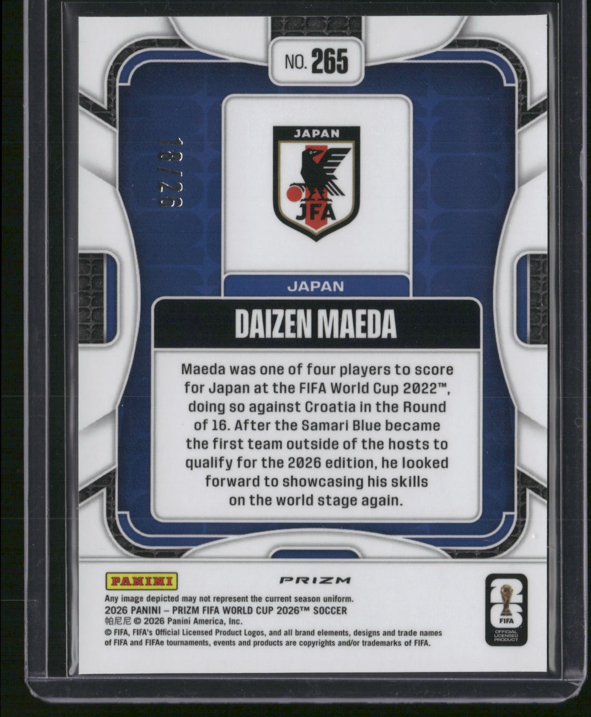Daizen Maeda 2026 Panini Prizm FIFA World Cup 2026 Soccer #265
