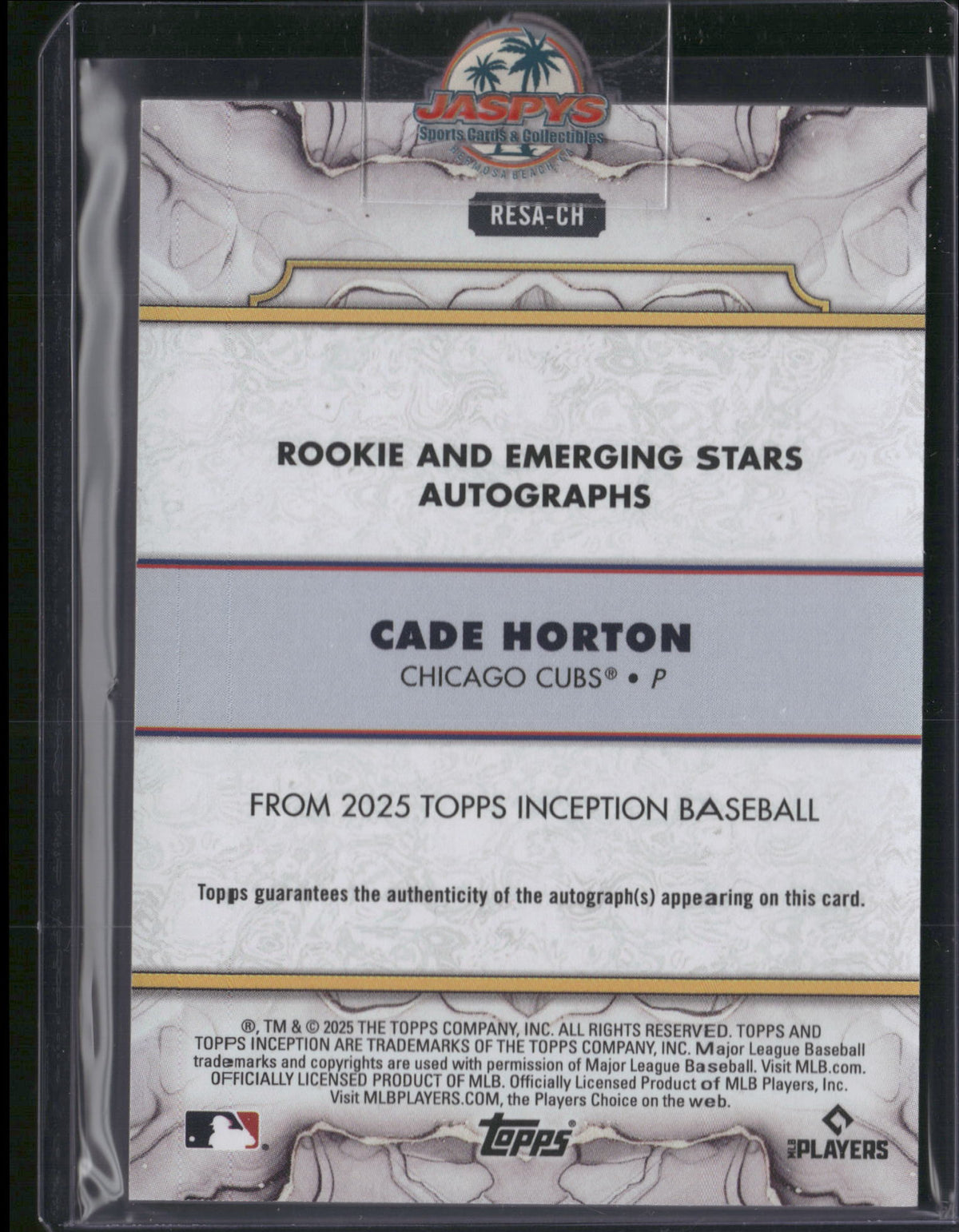 Cade Horton 2025 Topps Inception #RESA-CH Red /99 RC