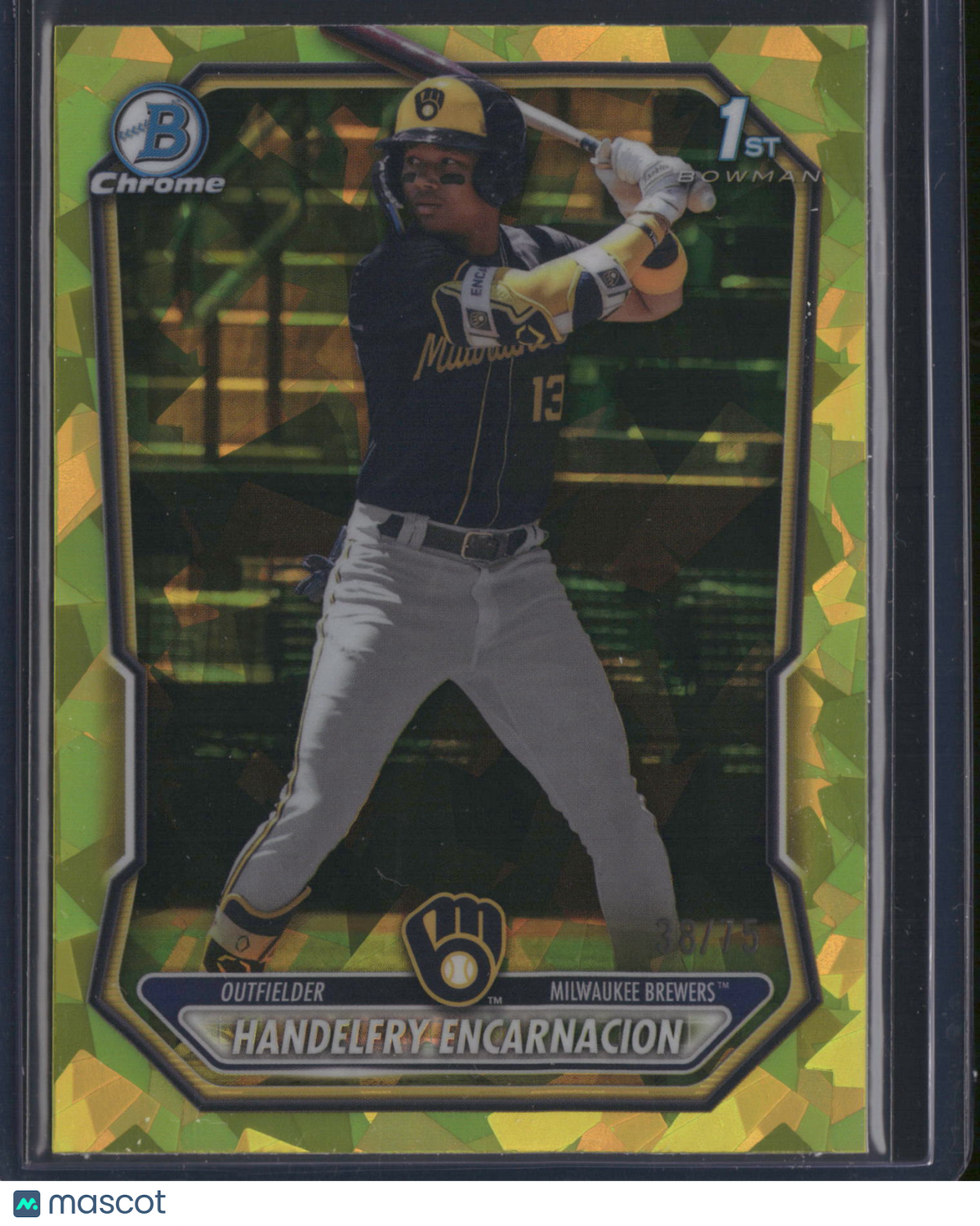 Handelfry Encarnacion 2026 Bowman Chrome #BCP-47 Yellow Geometric /75 1st Bowman