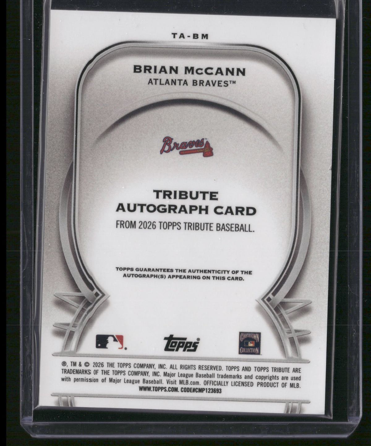 Brian McCann 2026 Topps Tribute #TA-BM Purple /75