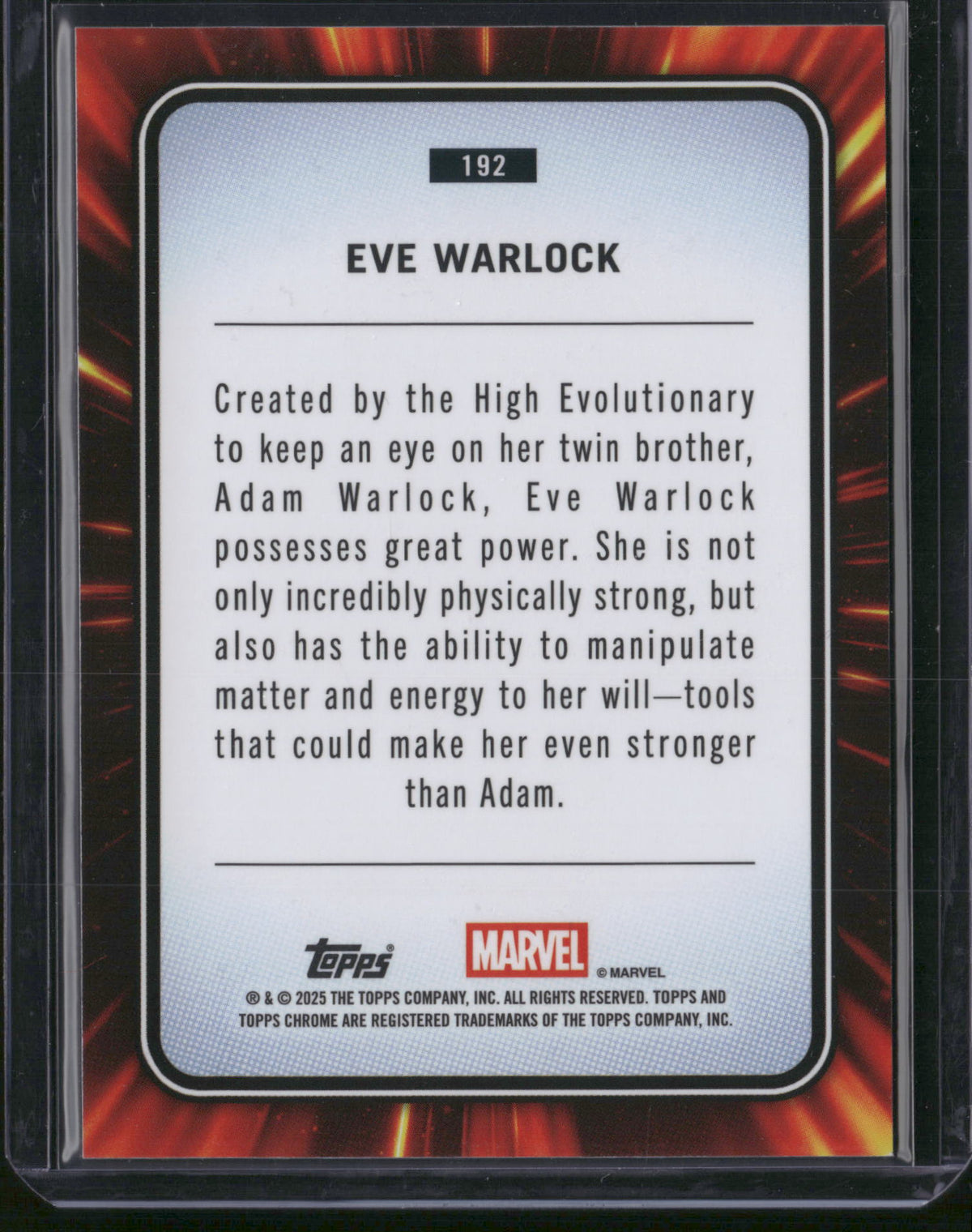 2025 Topps Chrome Marvel 40/75 #192