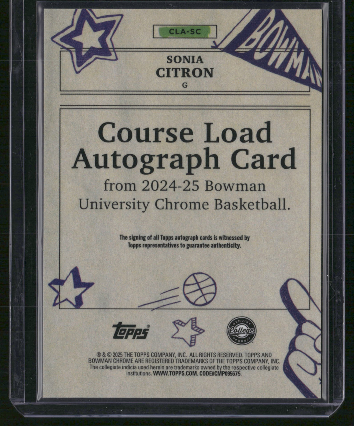 Sonia Citron 2025 Bowman University Chrome #CLA-SC