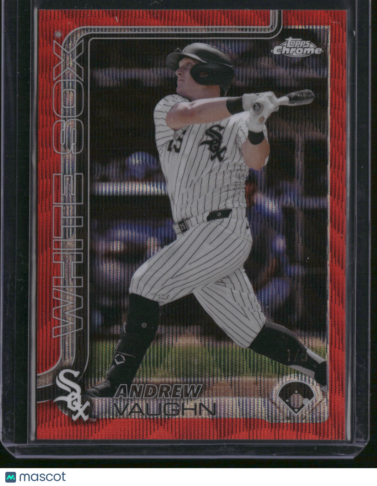 Andrew Vaughn 2025 Topps Chrome #235 Red Wave Refractor