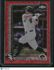 Andrew Vaughn 2025 Topps Chrome #235 Red Wave Refractor