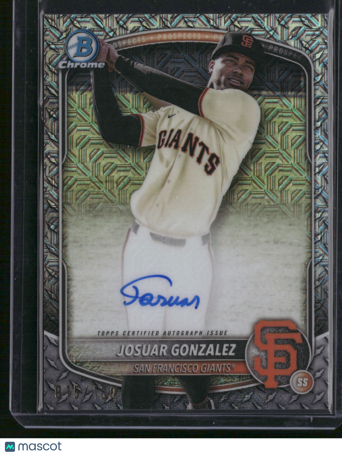 Josuar Gonzalez 2025 Bowman Chrome #BMA-JG Mojo Refractor /100