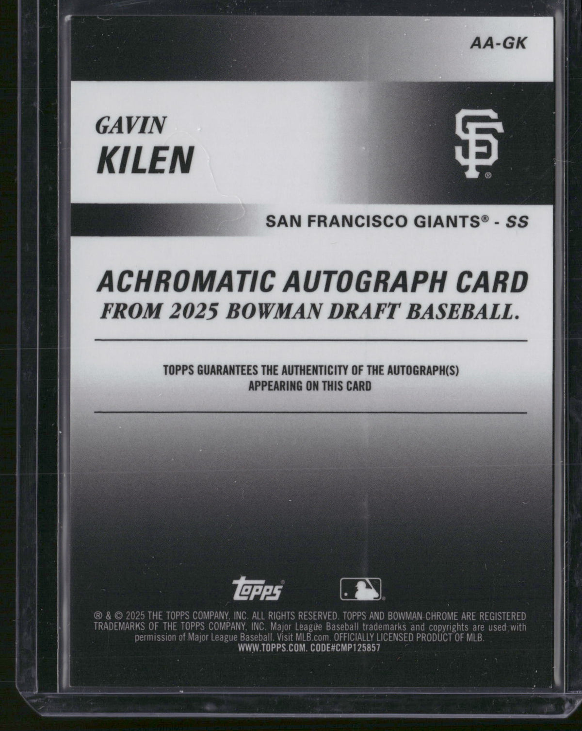 Gavin Kilen 2025 Bowman Draft #AA-GK