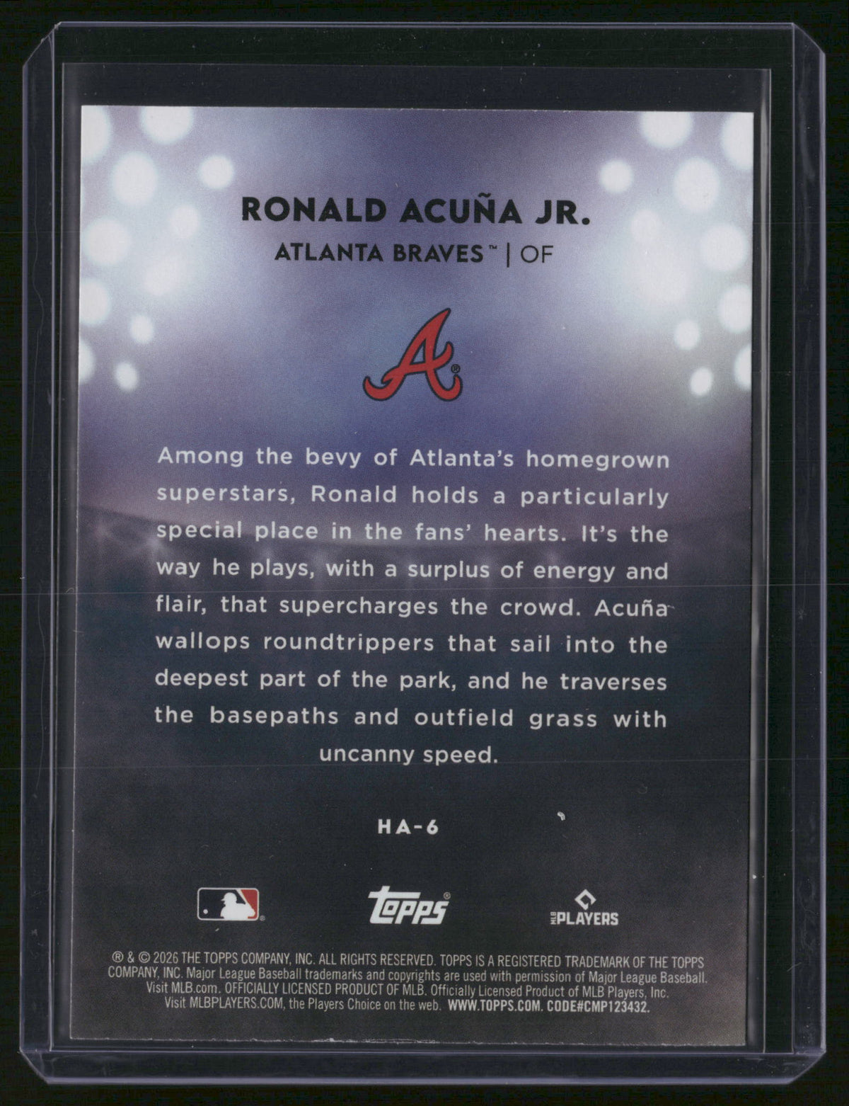 Ronald Acuña Jr. 2026 Topps #HA-6 Home Field Advantage Case Hit