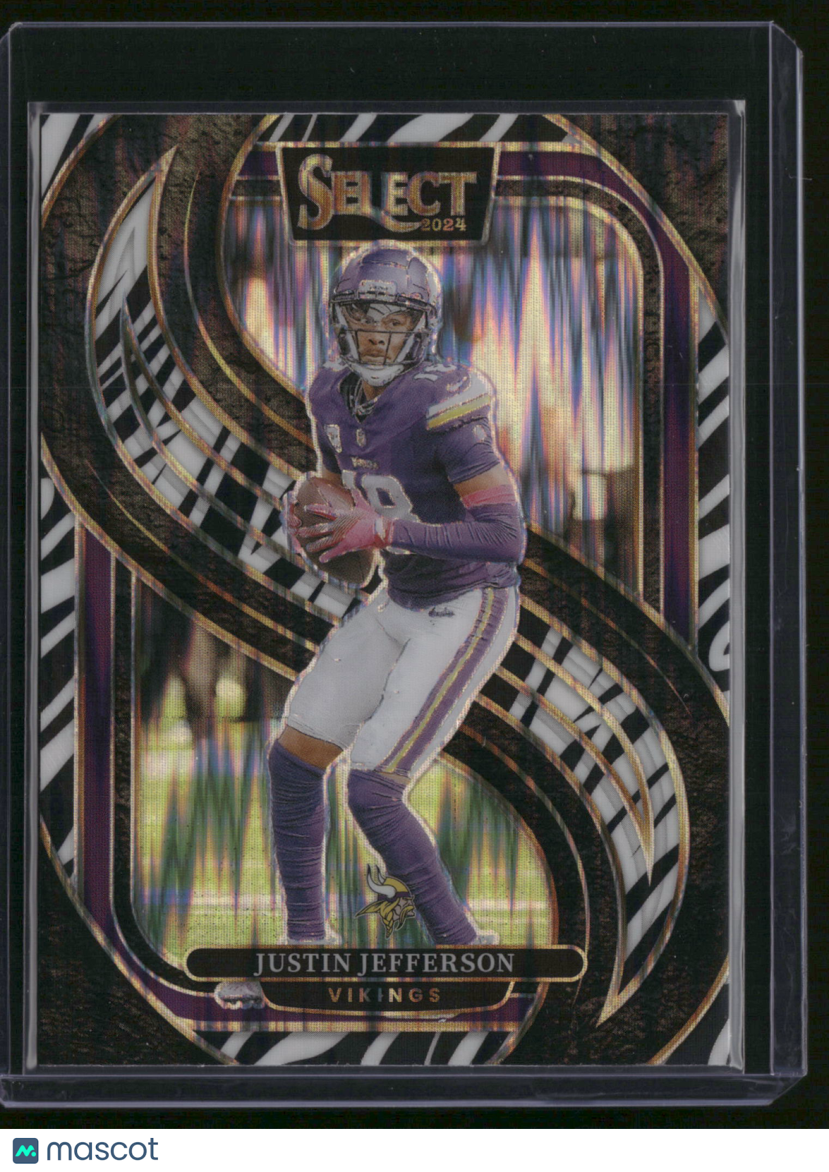 Justin Jefferson 2025 Panini Select #174 Zebra Prizm Short Print