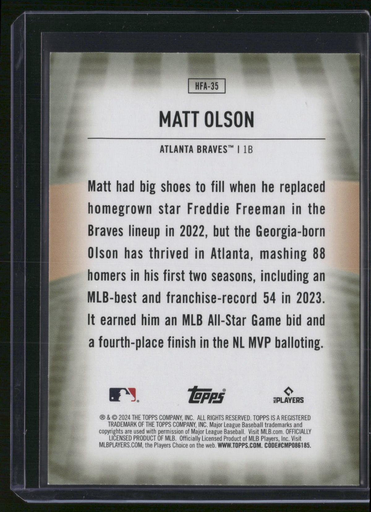 Matt Olson 2024 Topps #HFA-35