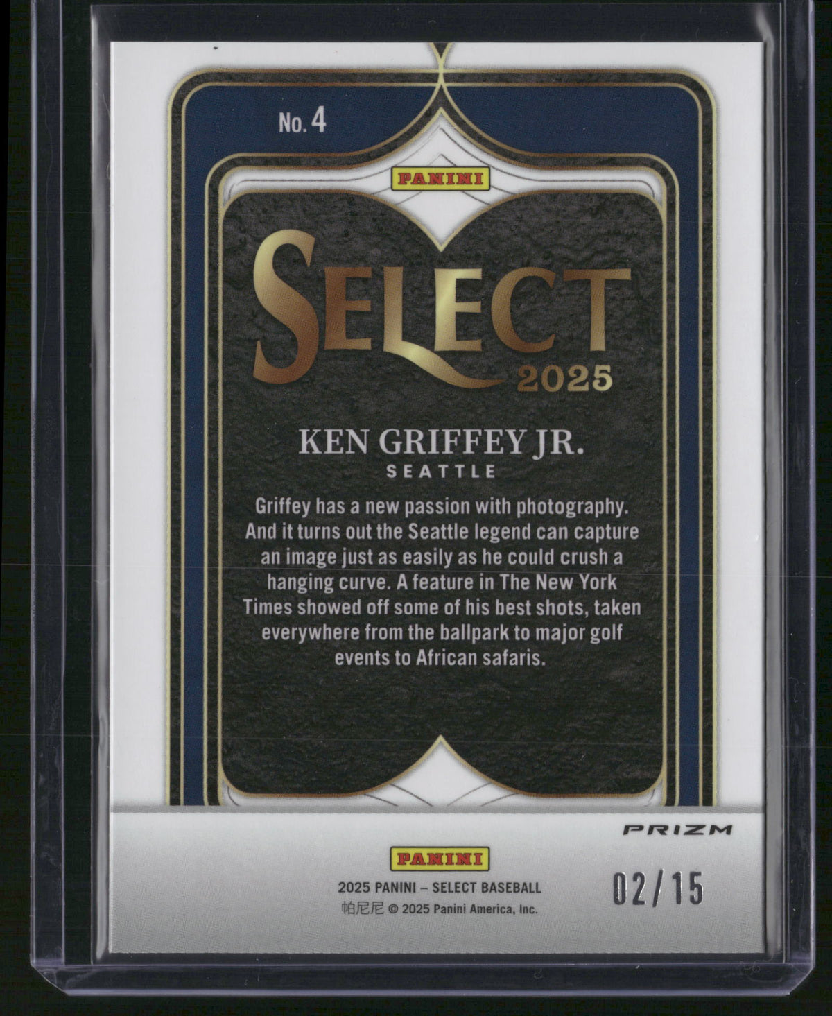 Ken Griffey Jr. 2025 Panini Select #4 Orange Prizm /15