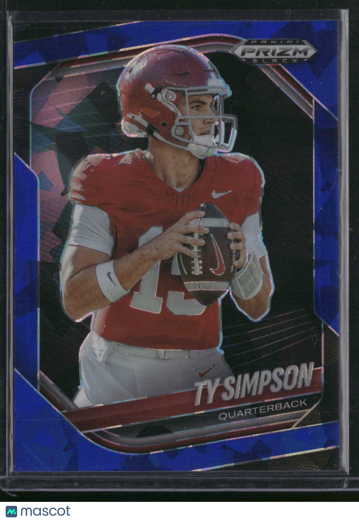 Ty Simpson 2026 Panini Prizm Black #152 Blue Cracked Ice /125
