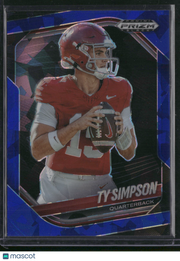 Ty Simpson 2026 Panini Prizm Black #152 Blue Cracked Ice /125