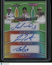 Fran Tarkenton Dan Marino Drew Brees 2025 Leaf Vivid #TE-12 1/1 Triple Auto