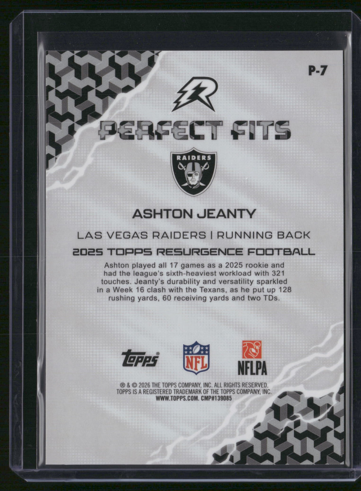 Ashton Jeanty 2026 Topps Resurgence Football #P-7 RC