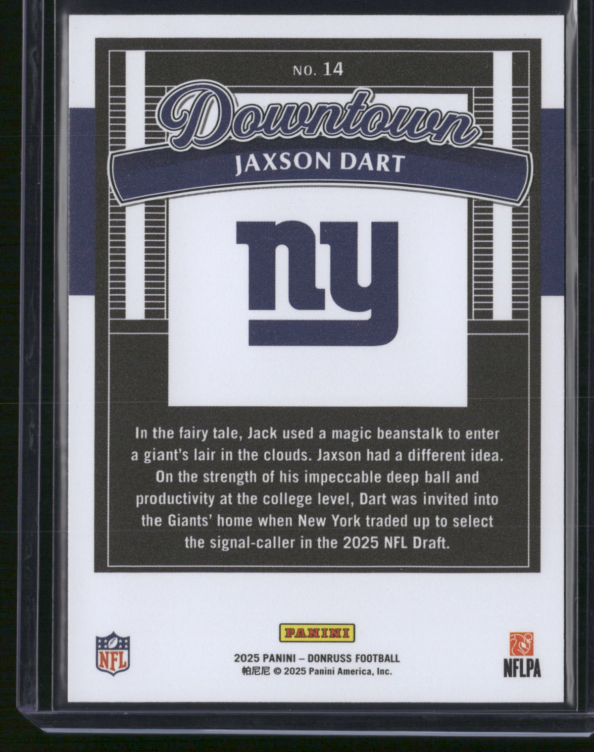 Jaxson Dart 2025 Panini Donruss #14 RC