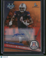 Tetairoa McMillan 2023 Bowman Chrome Bowman U #68 Orange Refractor /25