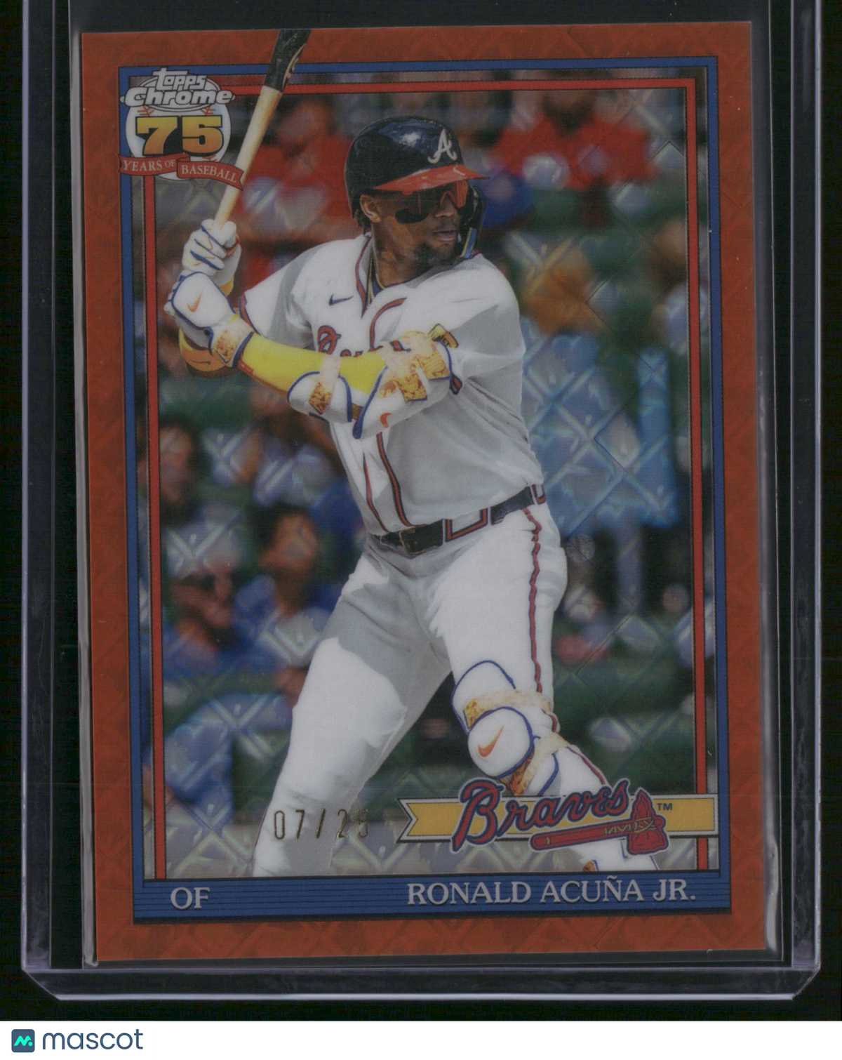 Ronald Acuña Jr. 2026 Topps Chrome Logofractor 1991 #91CB-5 Orange Refractor /29