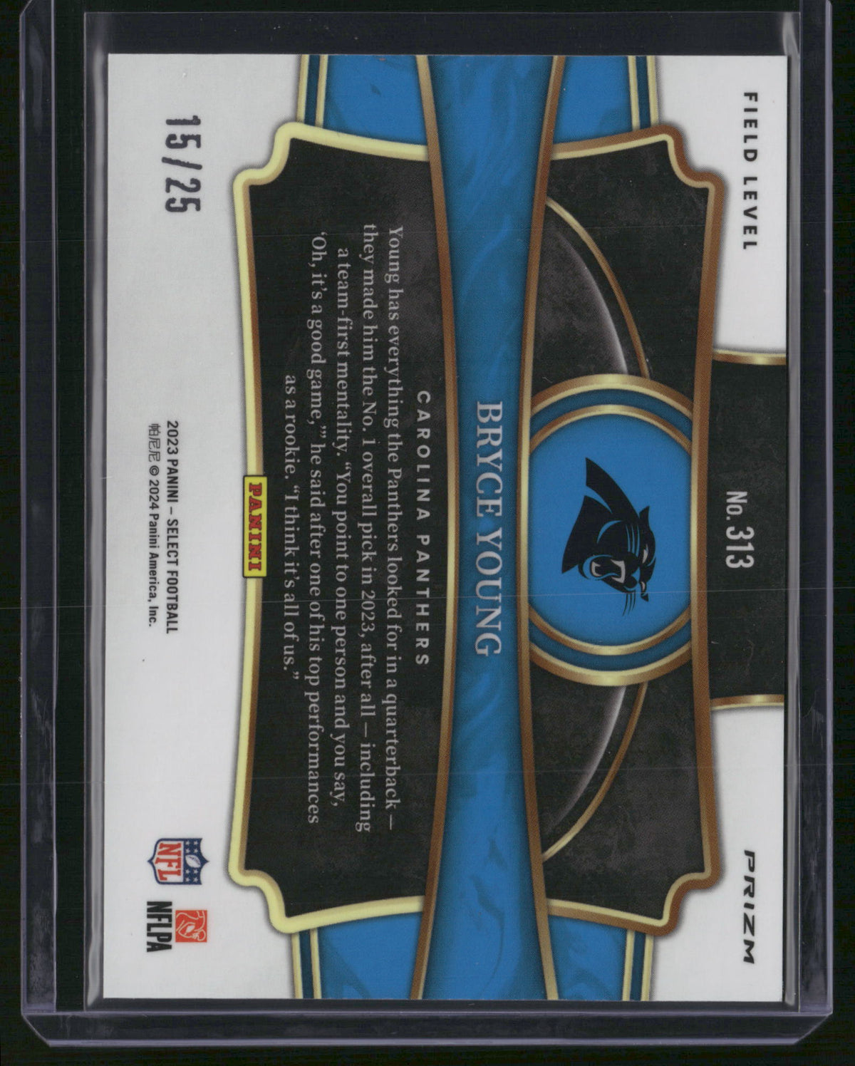 Bryce Young 2024 Panini Select #313 Tie-Dye Prizm /25 RC