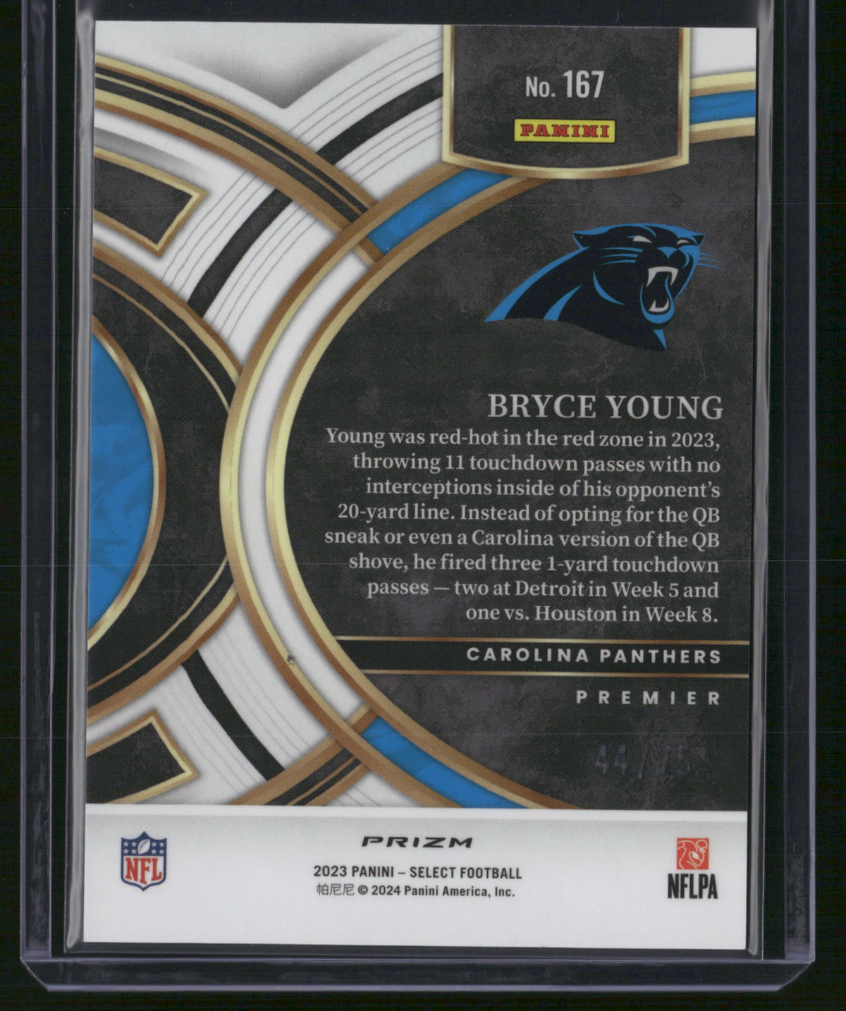 Bryce Young 2024 Panini Select #167 Purple RC