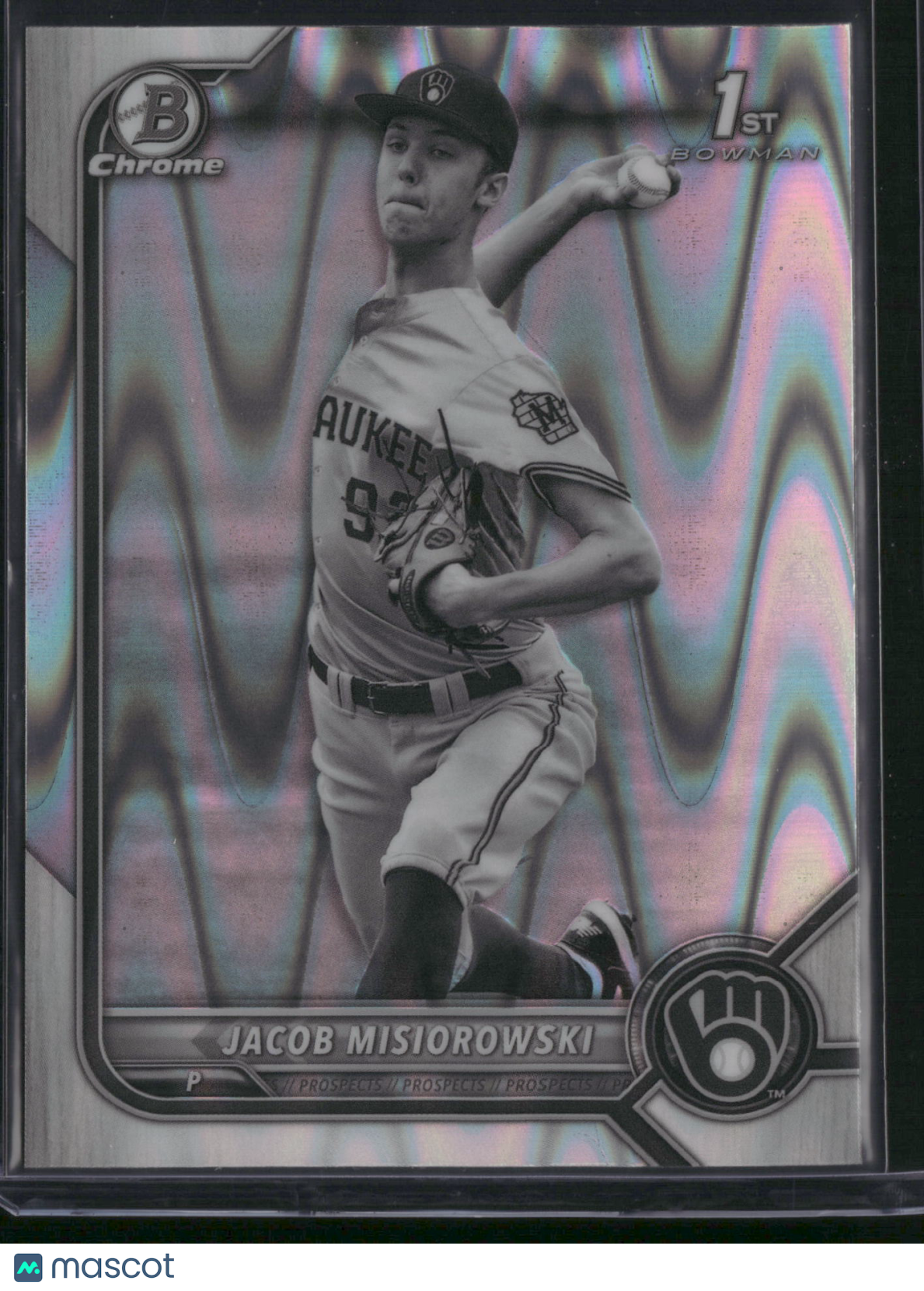 Jacob Misiorowski 2022 Bowman Draft #BDC-132 Black White RayWave Refractor 1st