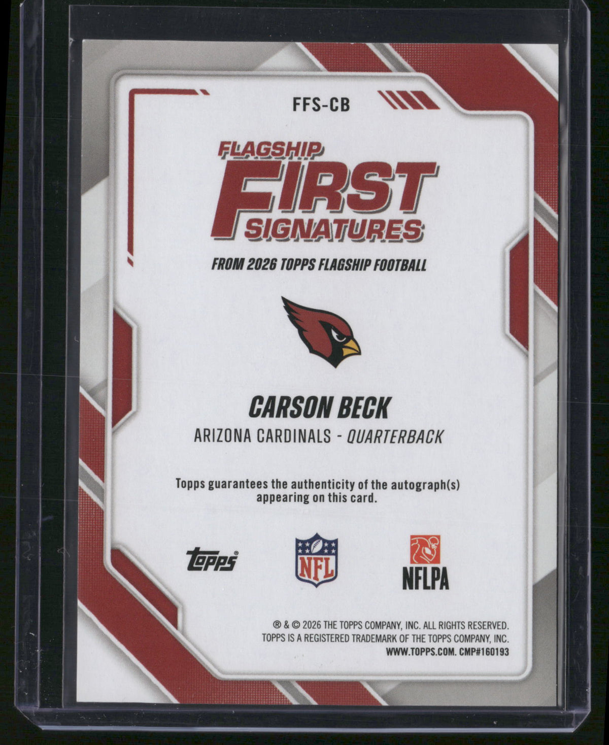 Carson Beck 2026 Topps Flagship Football #FFS-CB RC