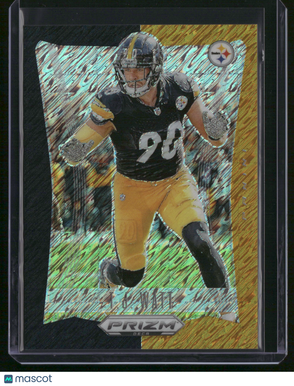 T.J. Watt 2025 Panini Prizm Deca Football #248 Black Gold Shimmer /8 Steelers