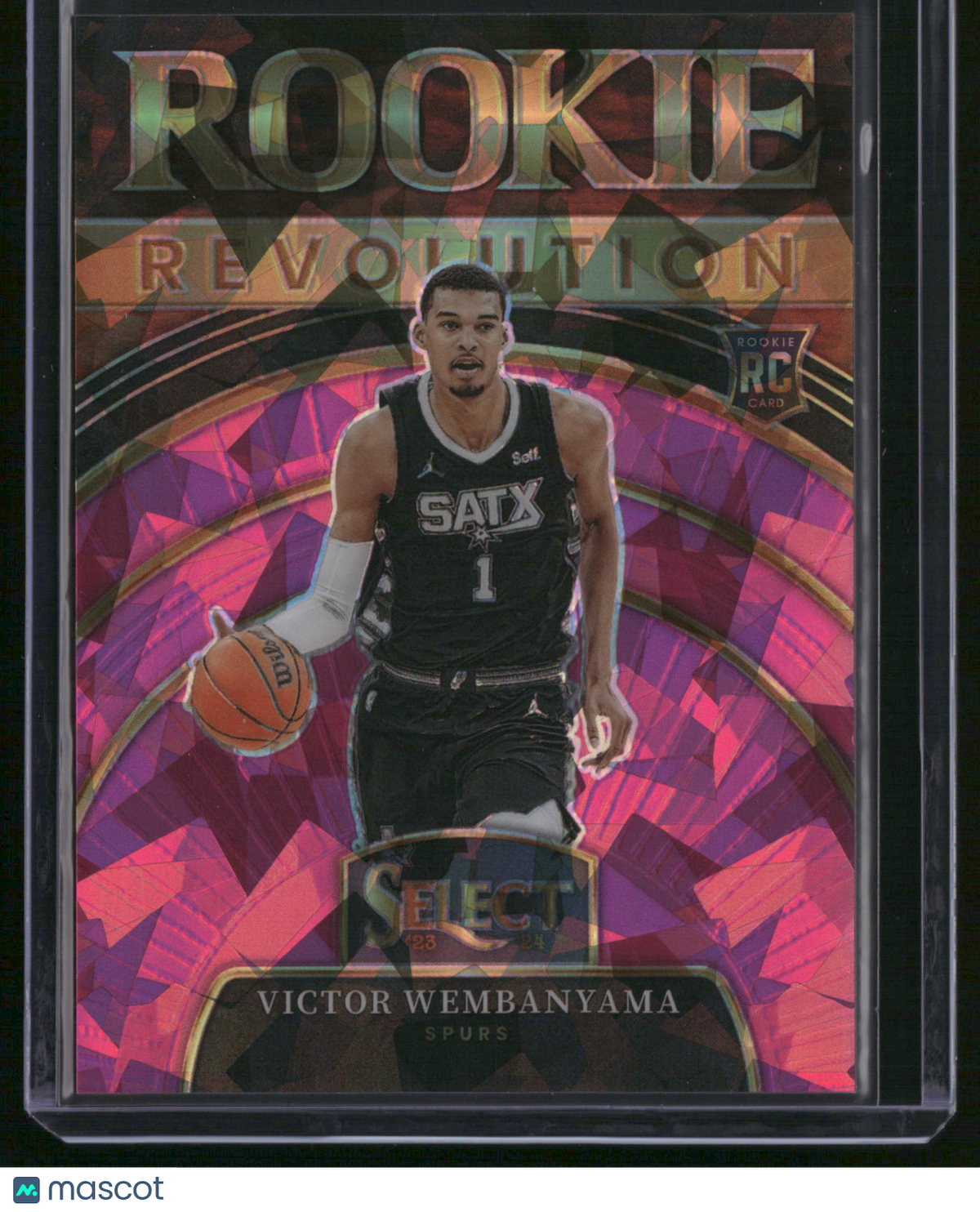 Victor Wembanyama 2024 Panini Select #9 Pink Cracked Ice Prizm /99 RC