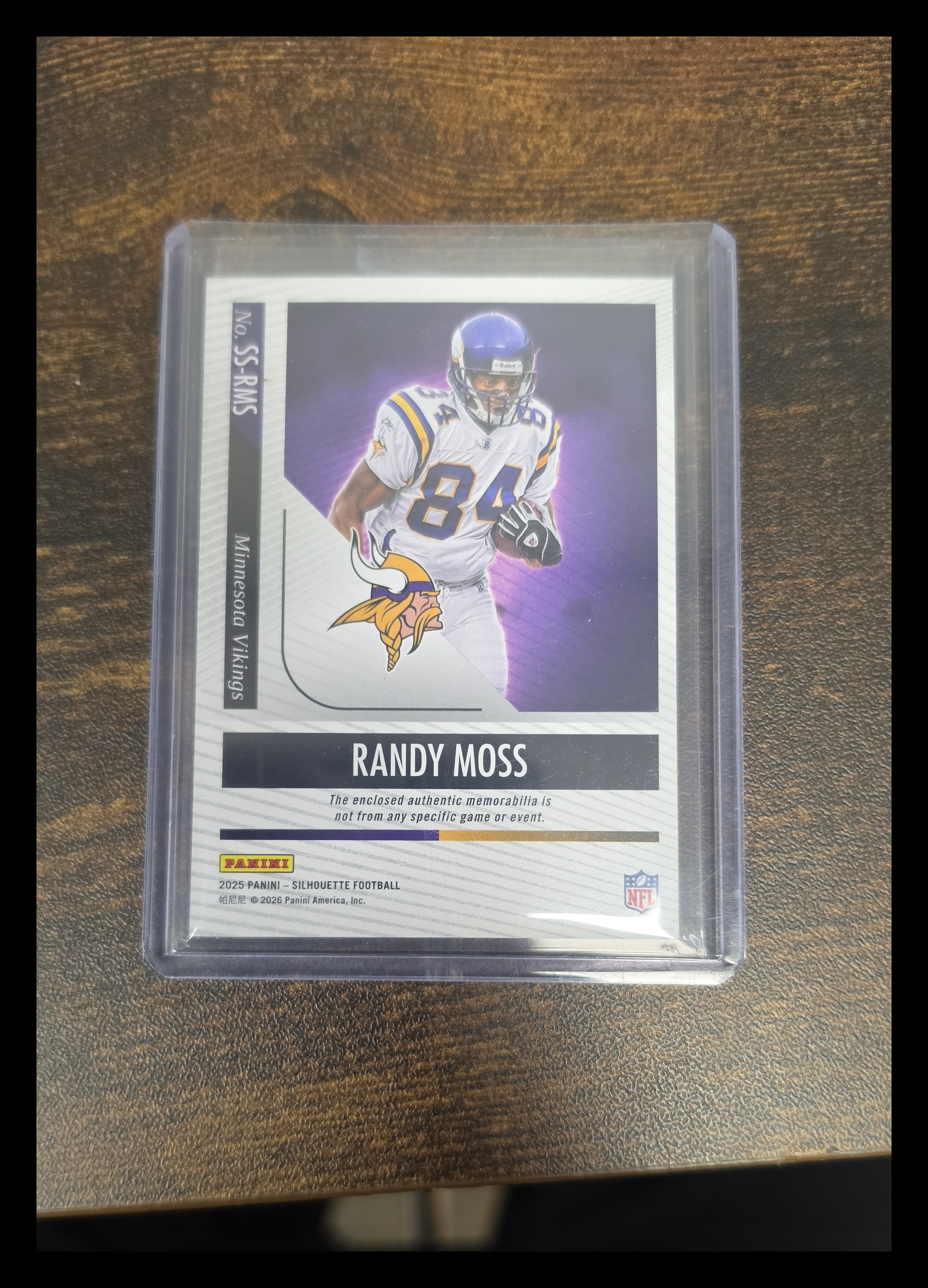 Randy Moss 2026 Panini Silhouette Football #SS-RMS Purple Patch Memorabilia