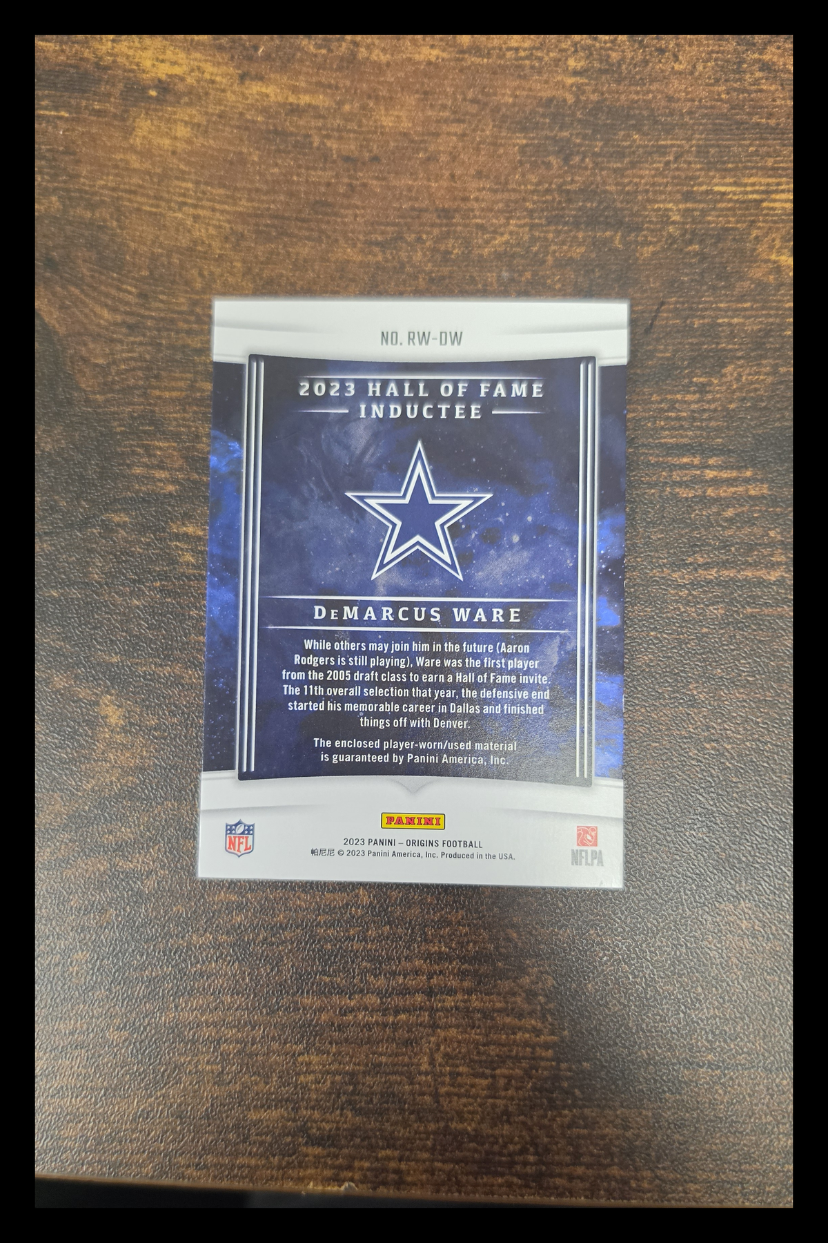 DeMarcus Ware 2023 Panini Origins #RW-DW Memorabilia Player-worn/used material