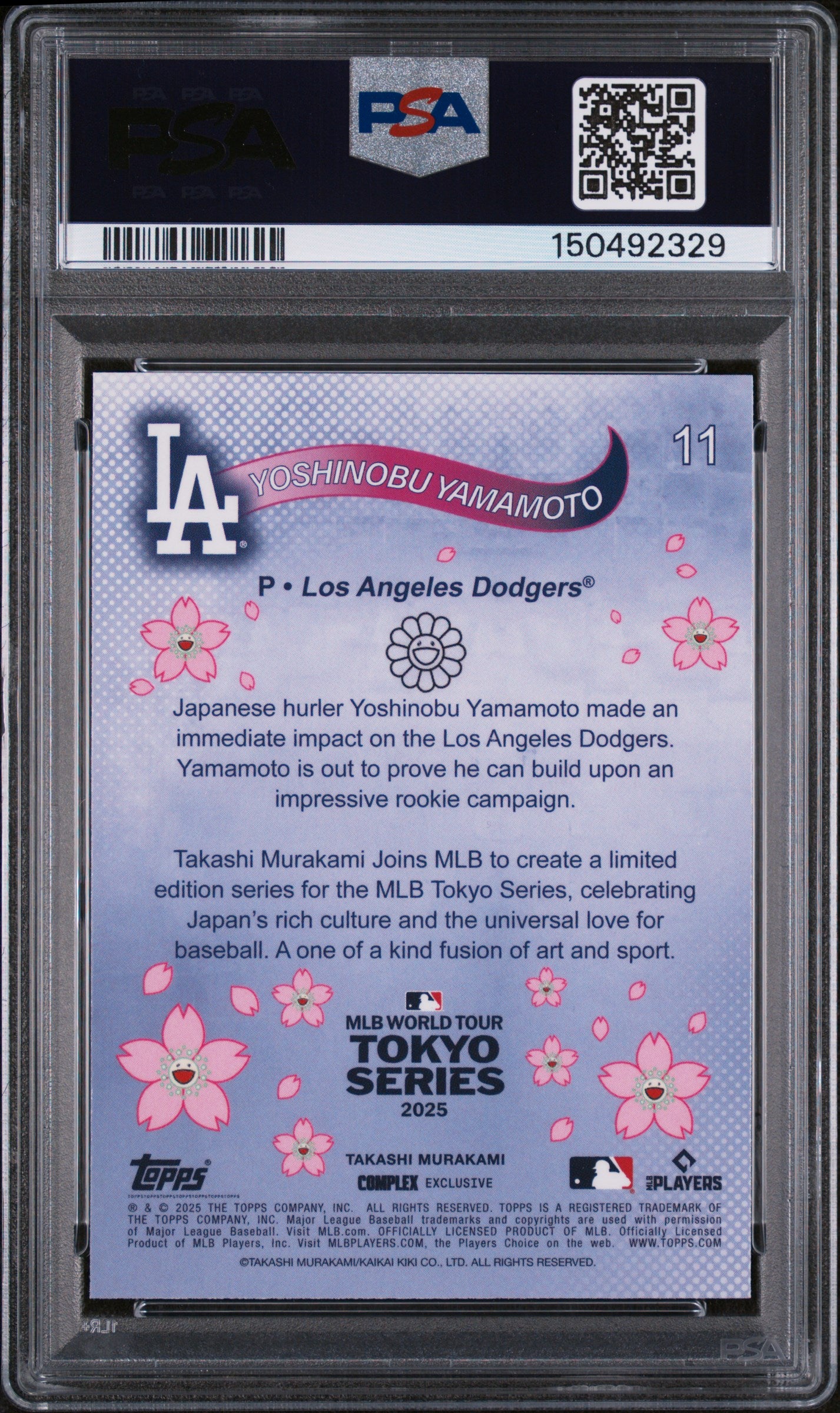 Yoshinobu Yamamoto 2025 Topps Takashi Murakami + MLB World Tour Tokyo Series #11 PSA 8