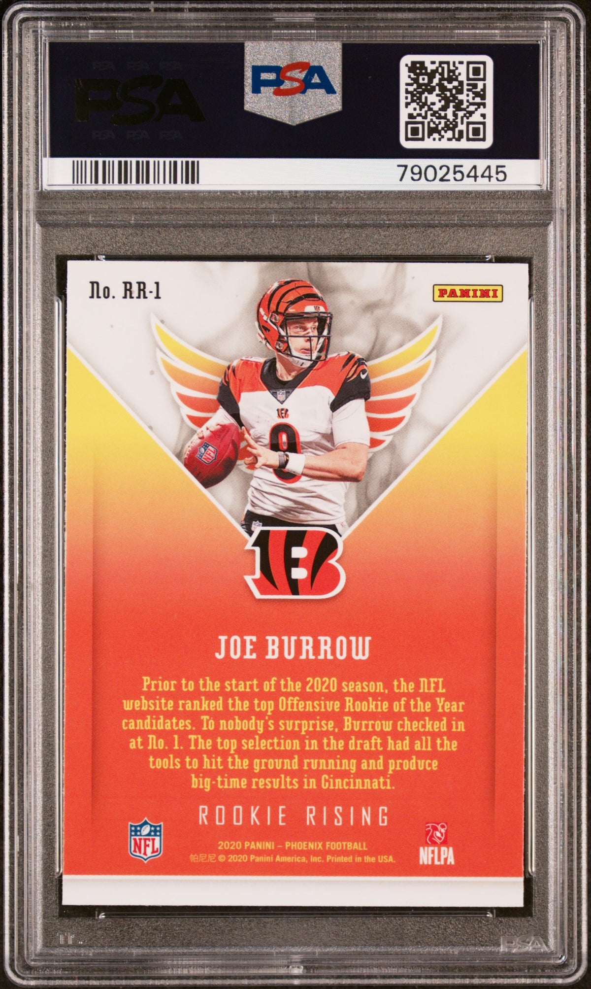 Joe Burrow 2020 Panini Phoenix Rookie Rising #RR1 PSA 10