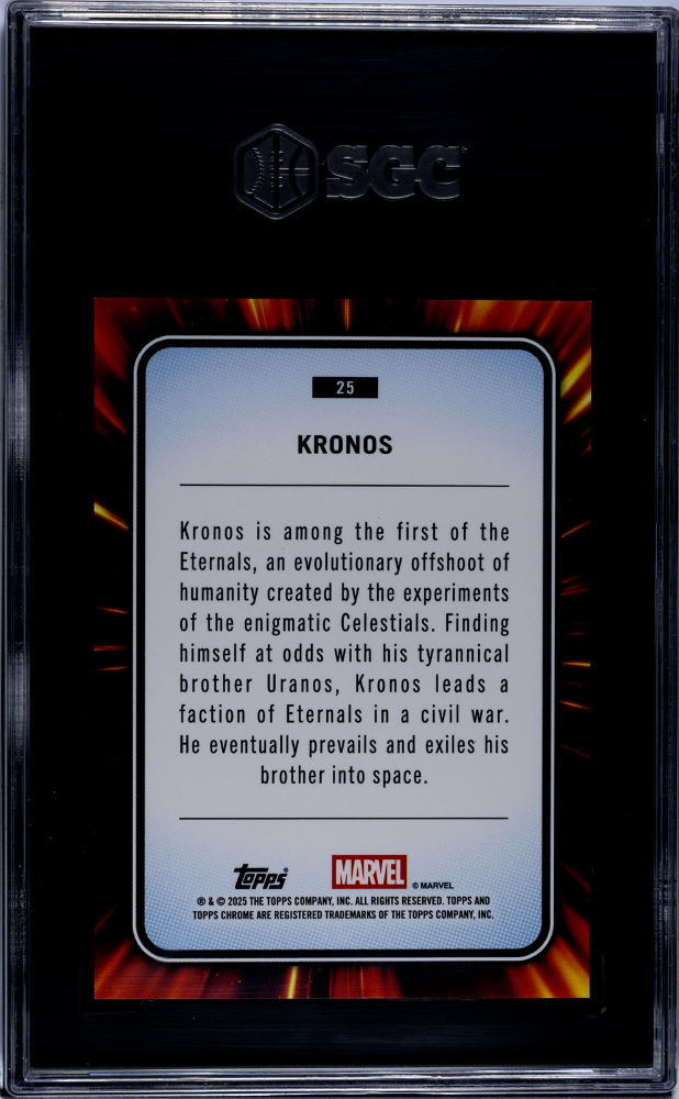2025 Topps Chrome Marvel Kronos #25 SGC 9.5