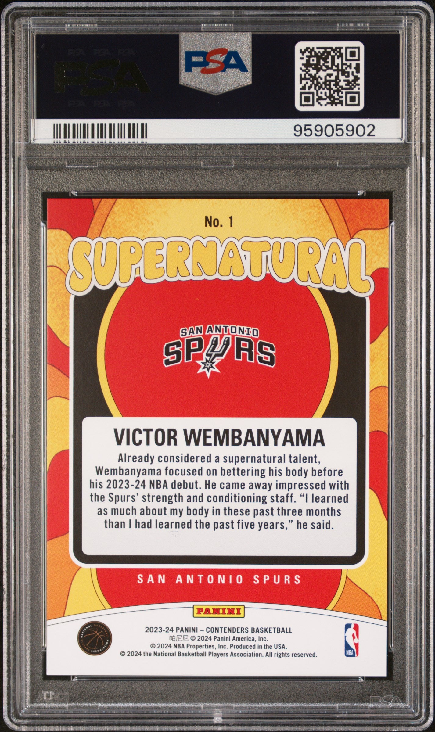 Victor Wembanyama 2023 Panini Contenders Supernatural #1 PSA 10