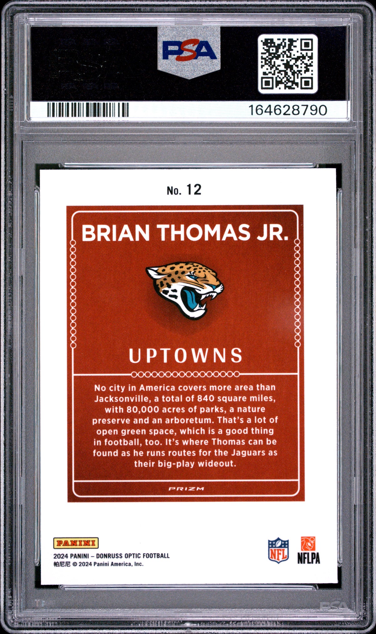 Brian Thomas JR. 2024 Panini Donruss Optic Uptowns #12 PSA 10