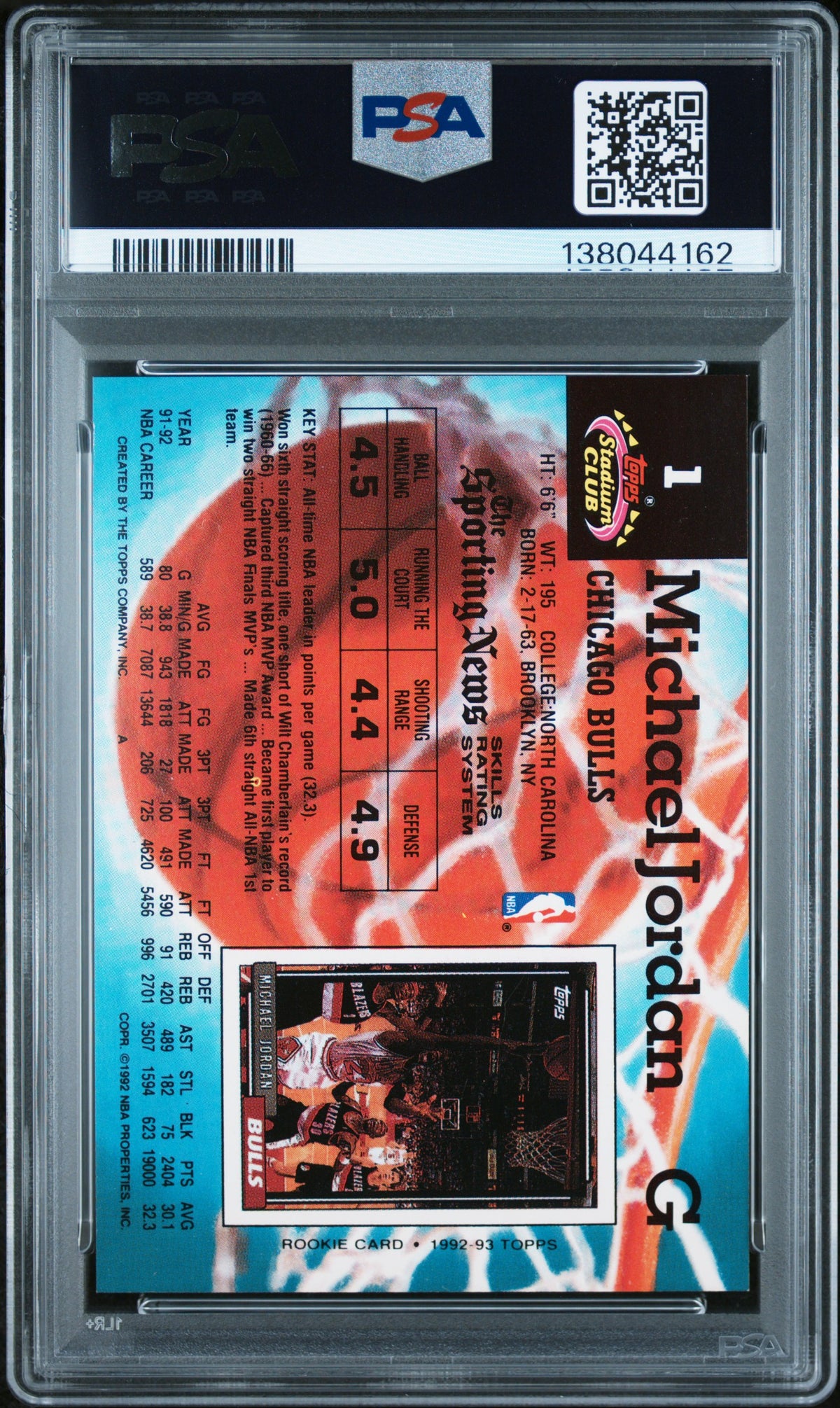Michael Jordan 1992 Stadium Club #1 PSA 8