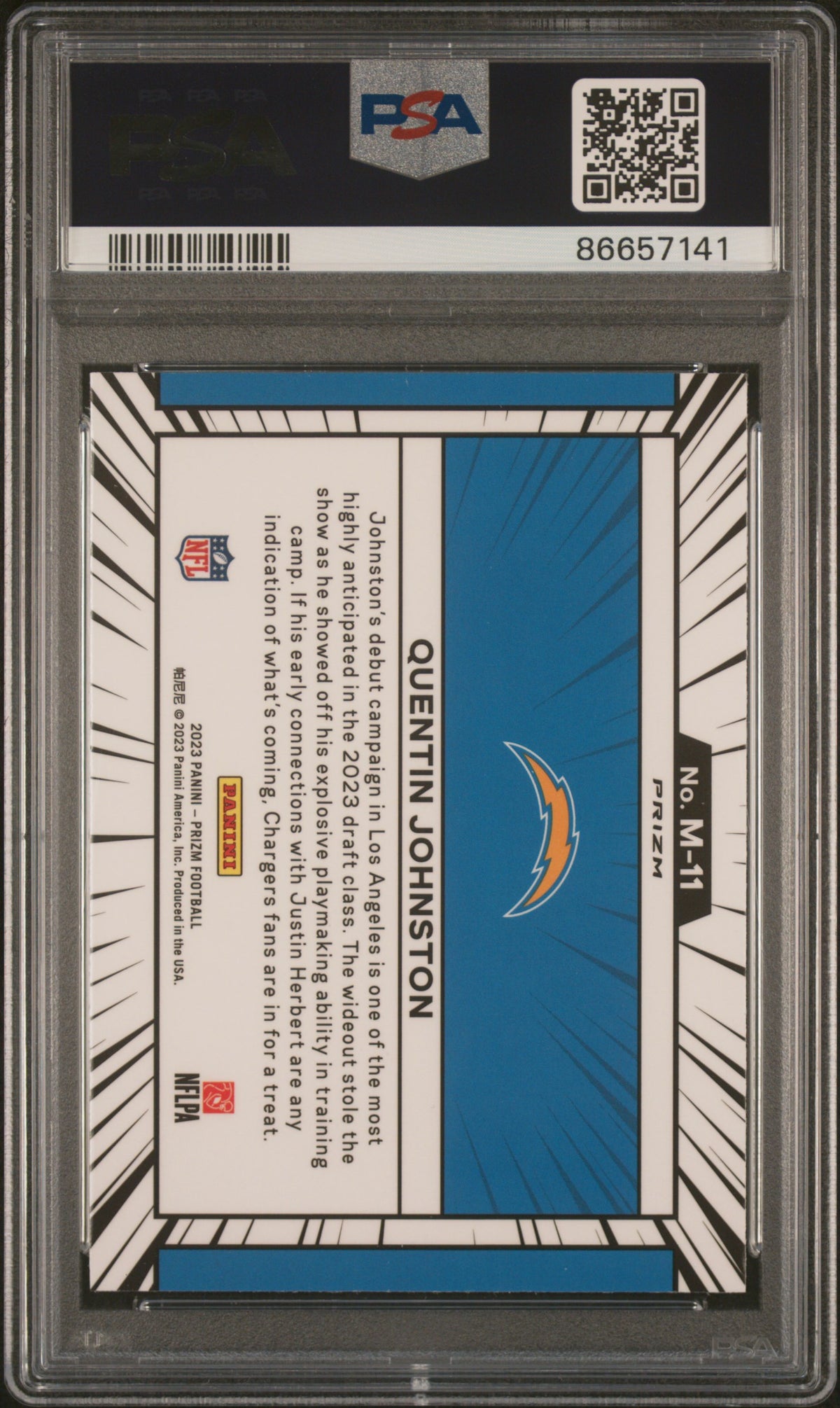 Quentin Johnston 2023 Panini Prizm Manga #M11 PSA 10